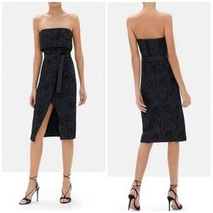 NWT ALEXIS Isotta Black Jacquard Strapless Midi Dress XS MSRP $600